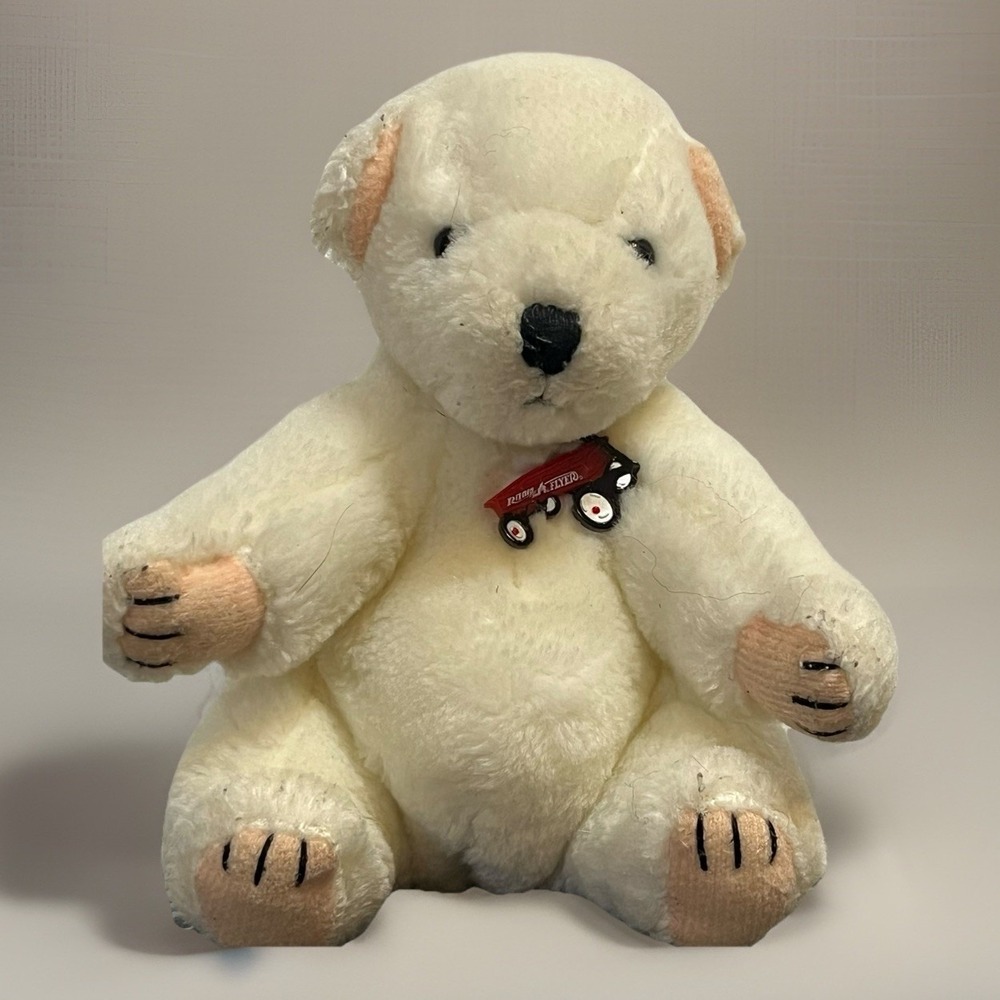 Radio Flyer Red Wagon SNOW White Bear Plush Small Toy Collectible Vintage 1998